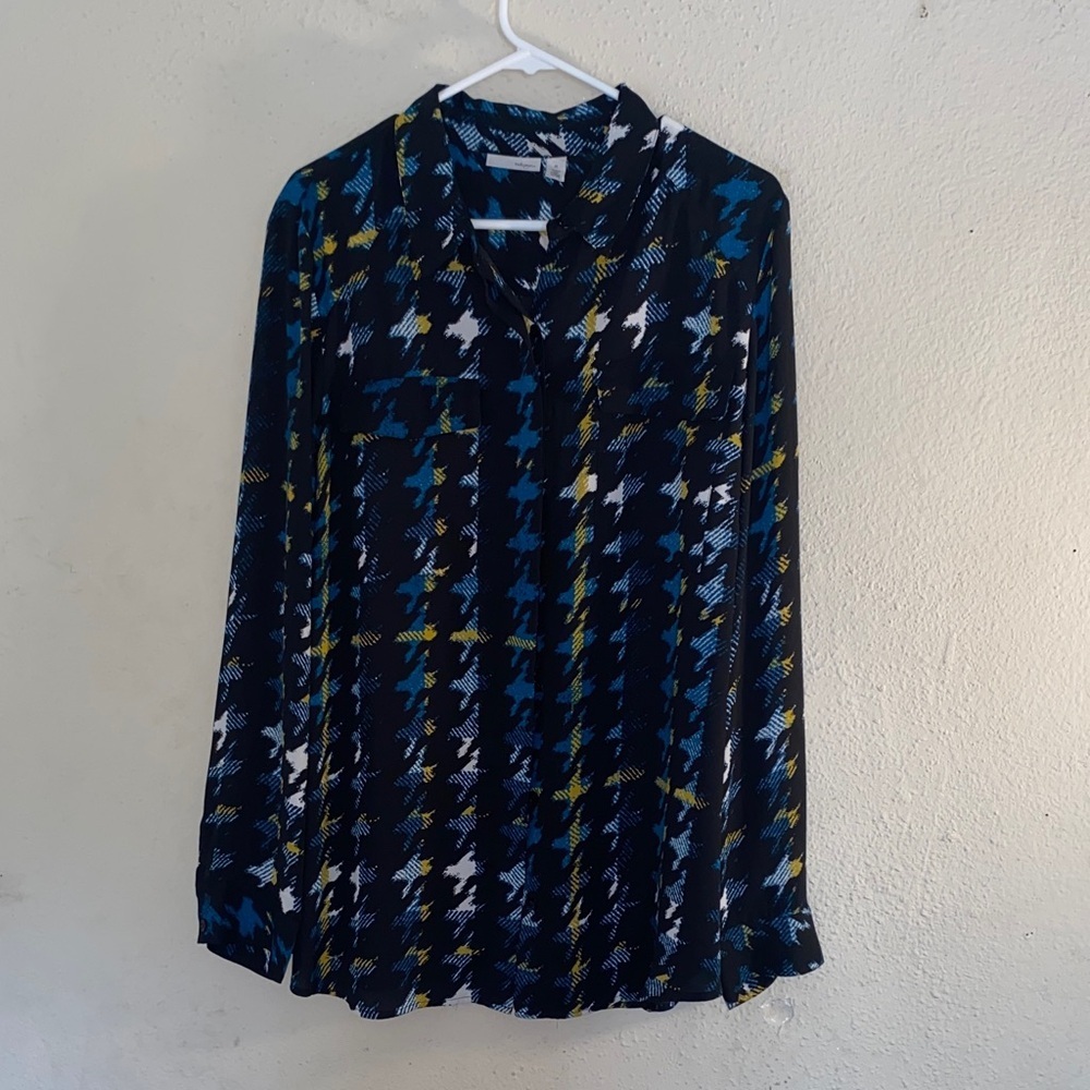 Halogen Multicolor Houndstooth Blouse